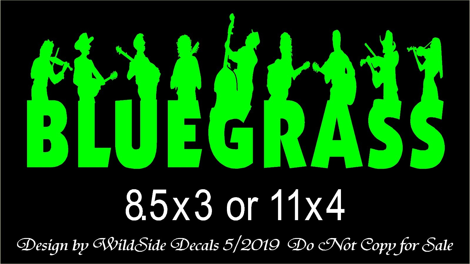 Bluegrass Music Decal Musicians Vinyl Car Truck Sticker Half Body Silhouettes