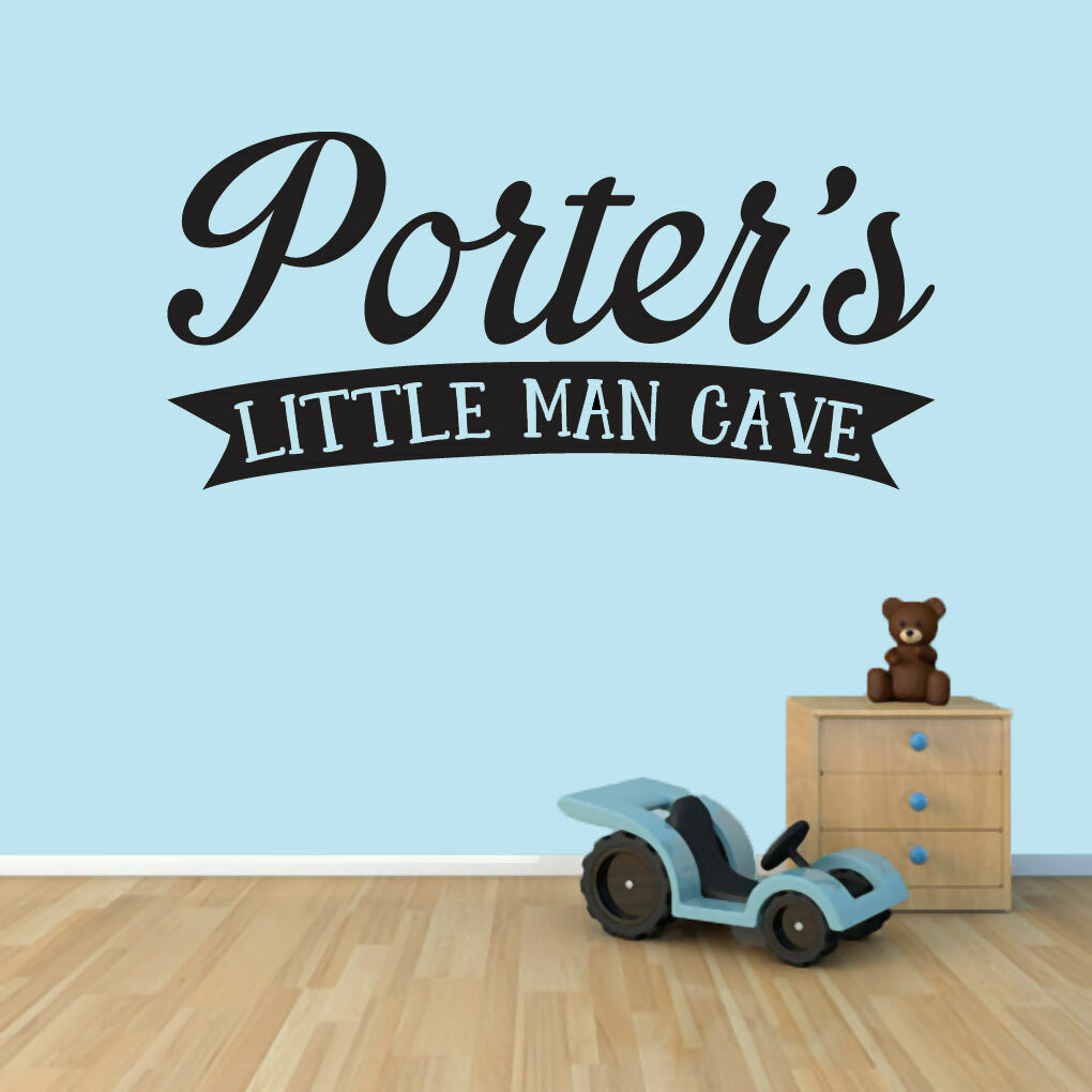 Custom Little Man Cave Wall Decal – Personalized Nursery & Kids Room Playroom