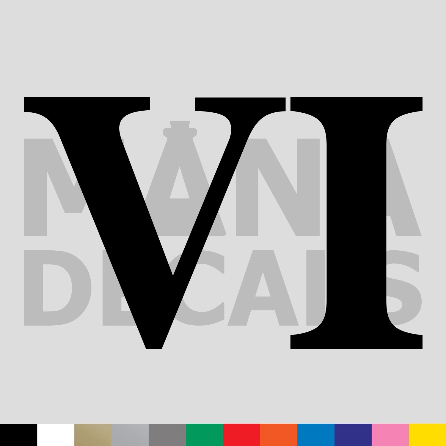 Roman Numeral VI Vinyl Die Cut Decal Sticker – Number 6 Six