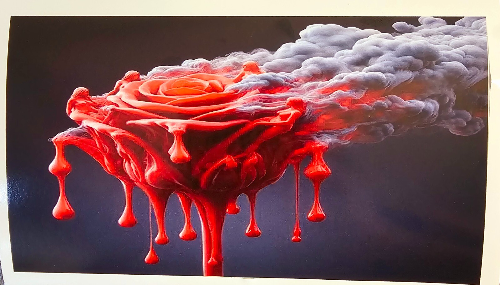 Blood Rose Smoke wall stickers vinyl art decals mural. 6"w x 3"h