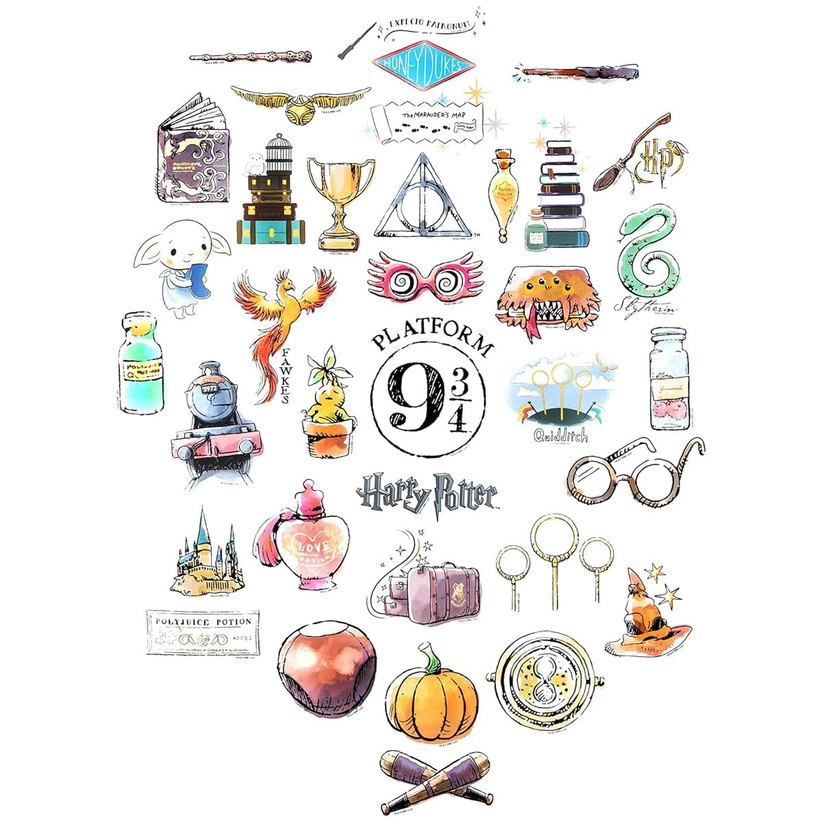 Conquest Journals Harry Potter Watercolor Vinyl 60 Pack, White
