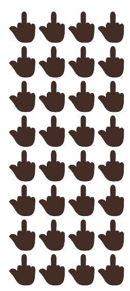 Middle Finger Stickers Sticker Brown 1" DC14-080