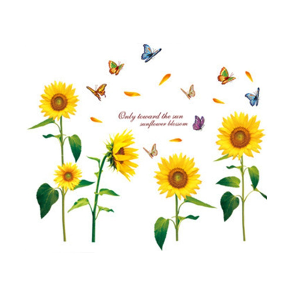 Sunflower Flower Wall Sticker Art Home Decal Mural Decoration 90cm x 60cm