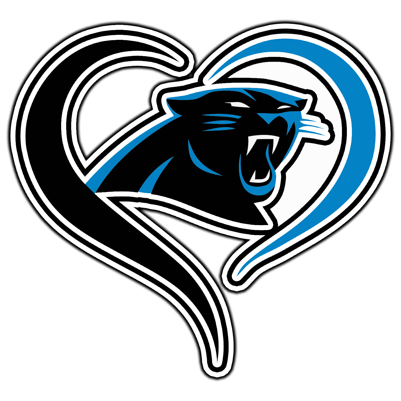 Carolina Panthers Love Logo #14 Football Sticker Waterproof Vinyl Decal Die-Cut