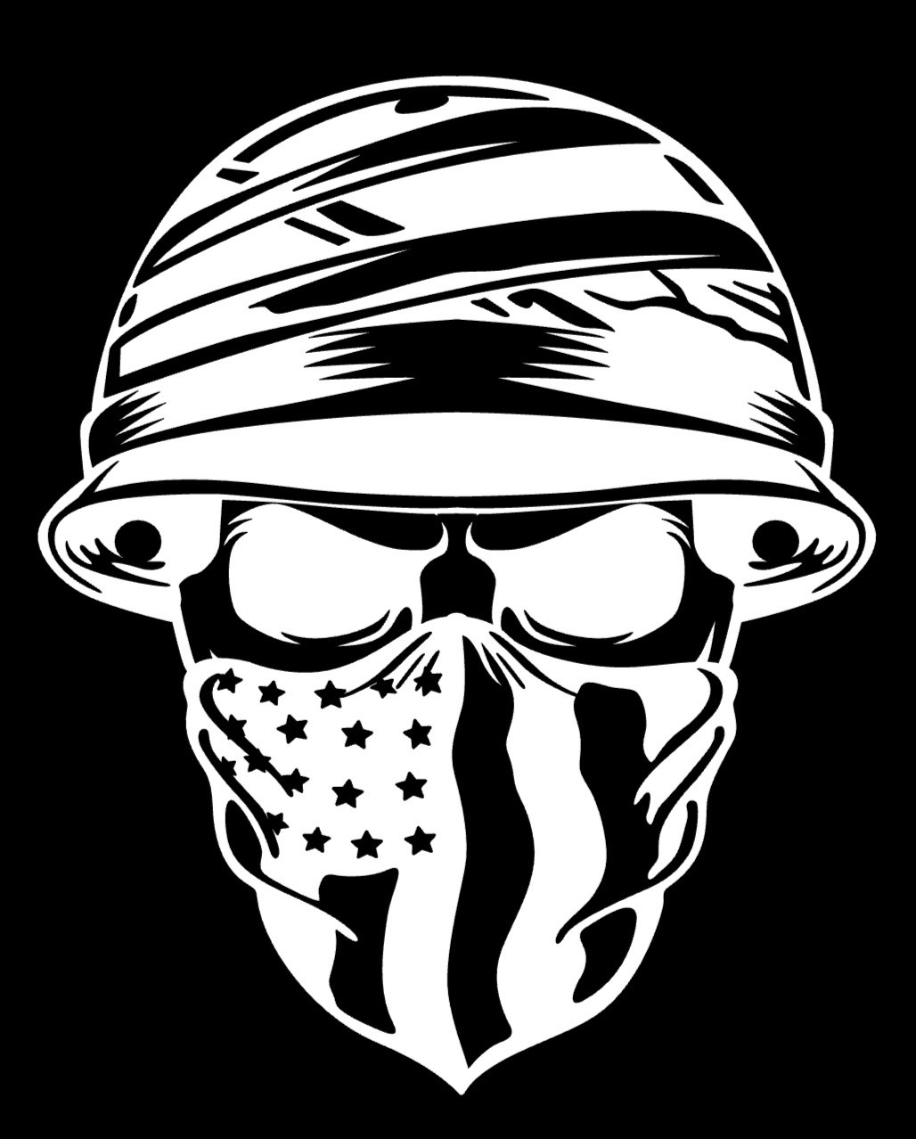Tactical Patriot Skull Vinyl Decal American Flag Military Helmet Car Truck