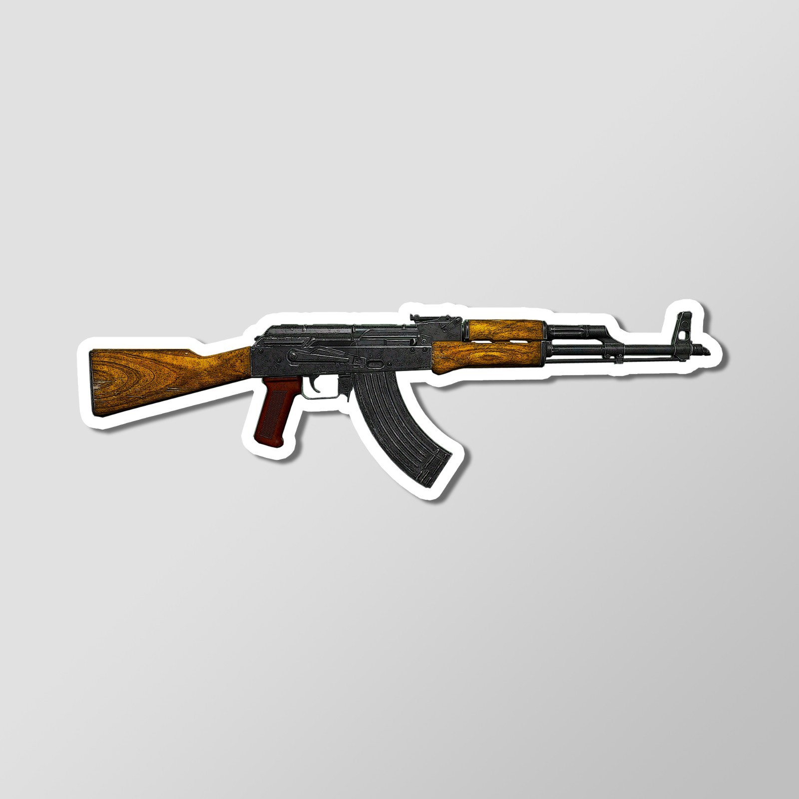 AKM AK-47 Soviet Era Assault Rifle Art – Laptop Sticker Vinyl 4" Wide