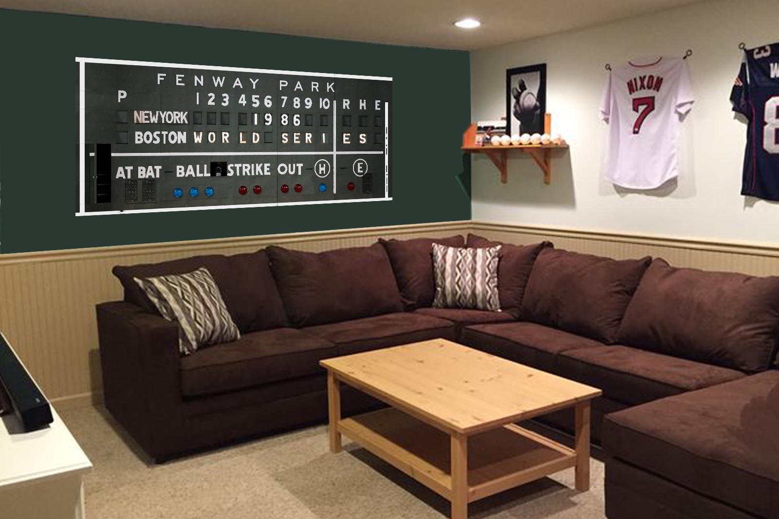 Fenway Park Scoreboard 30" x 67" Removable World Series 1986 Board Custom