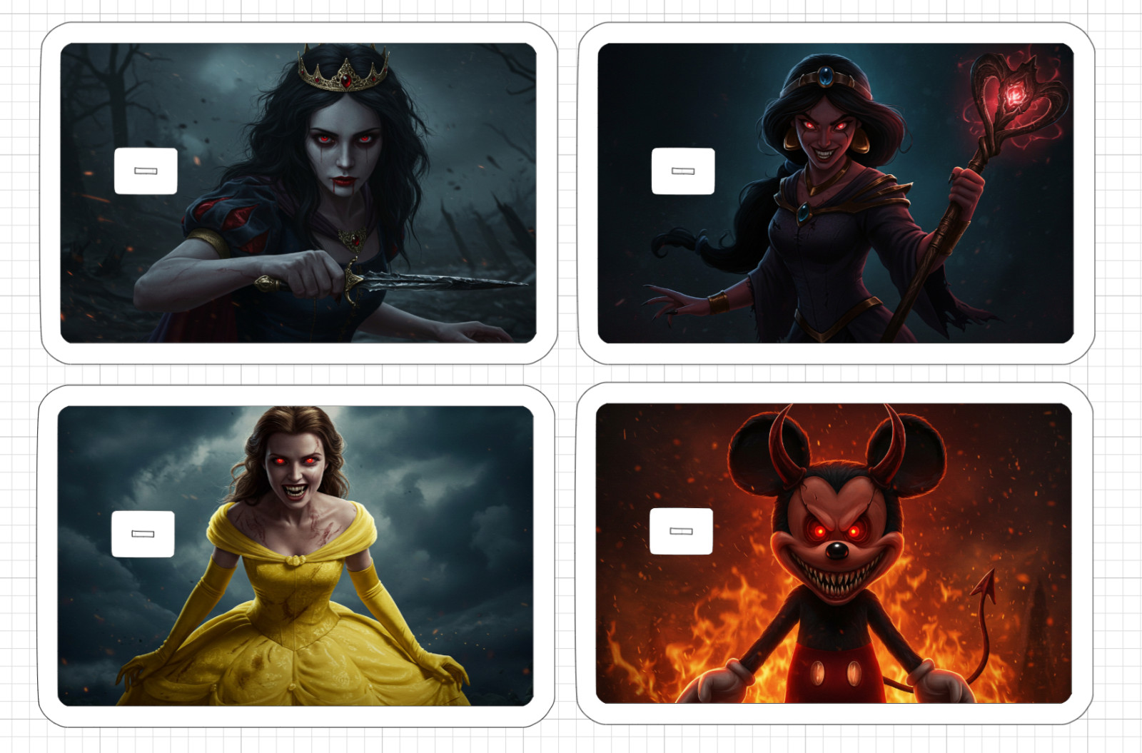 Disney Demon ATM DEBIT CREDIT CARD Skin Sticker Snow Princess Mickey Halloween