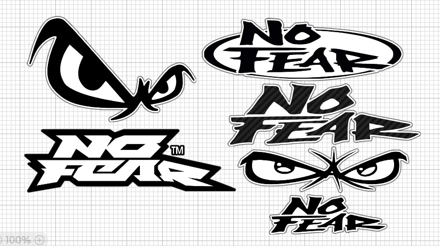No Fear 5 Pc Hq Waterproof Decal Sticker