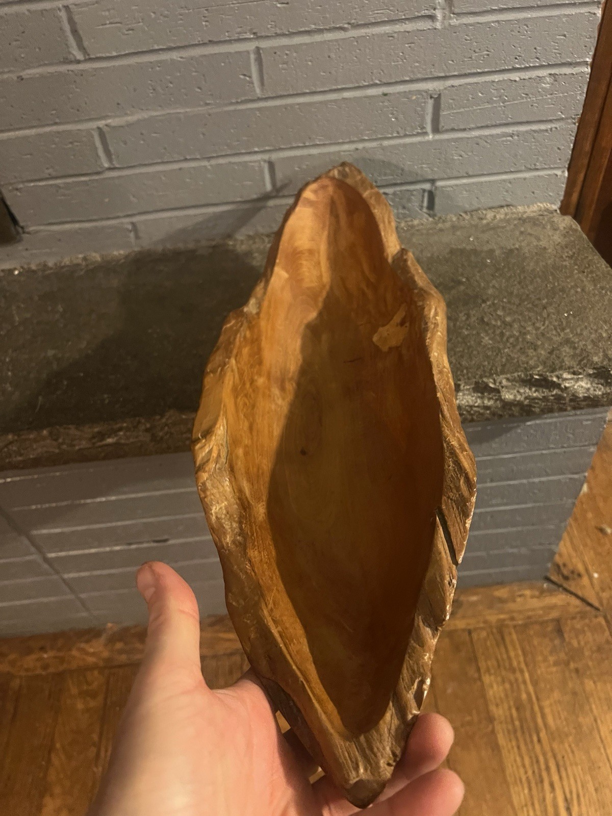 Carved Root Tray Wood Decorative Bowl 20in By 6.5 In