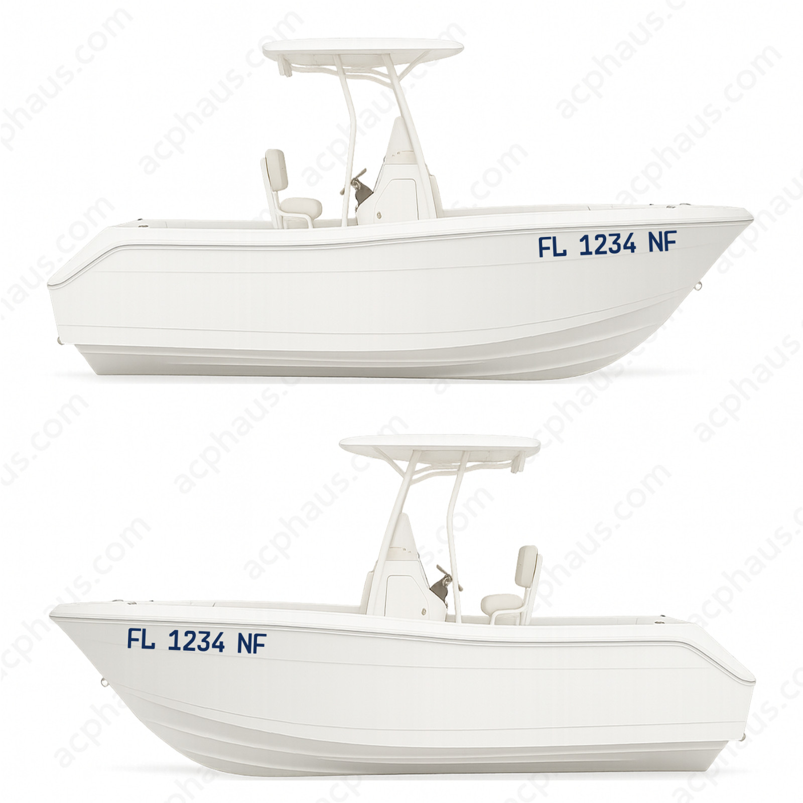 Boat Registration Numbers Decals – Custom ORACAL 751C Vinyl – Right & Left Set