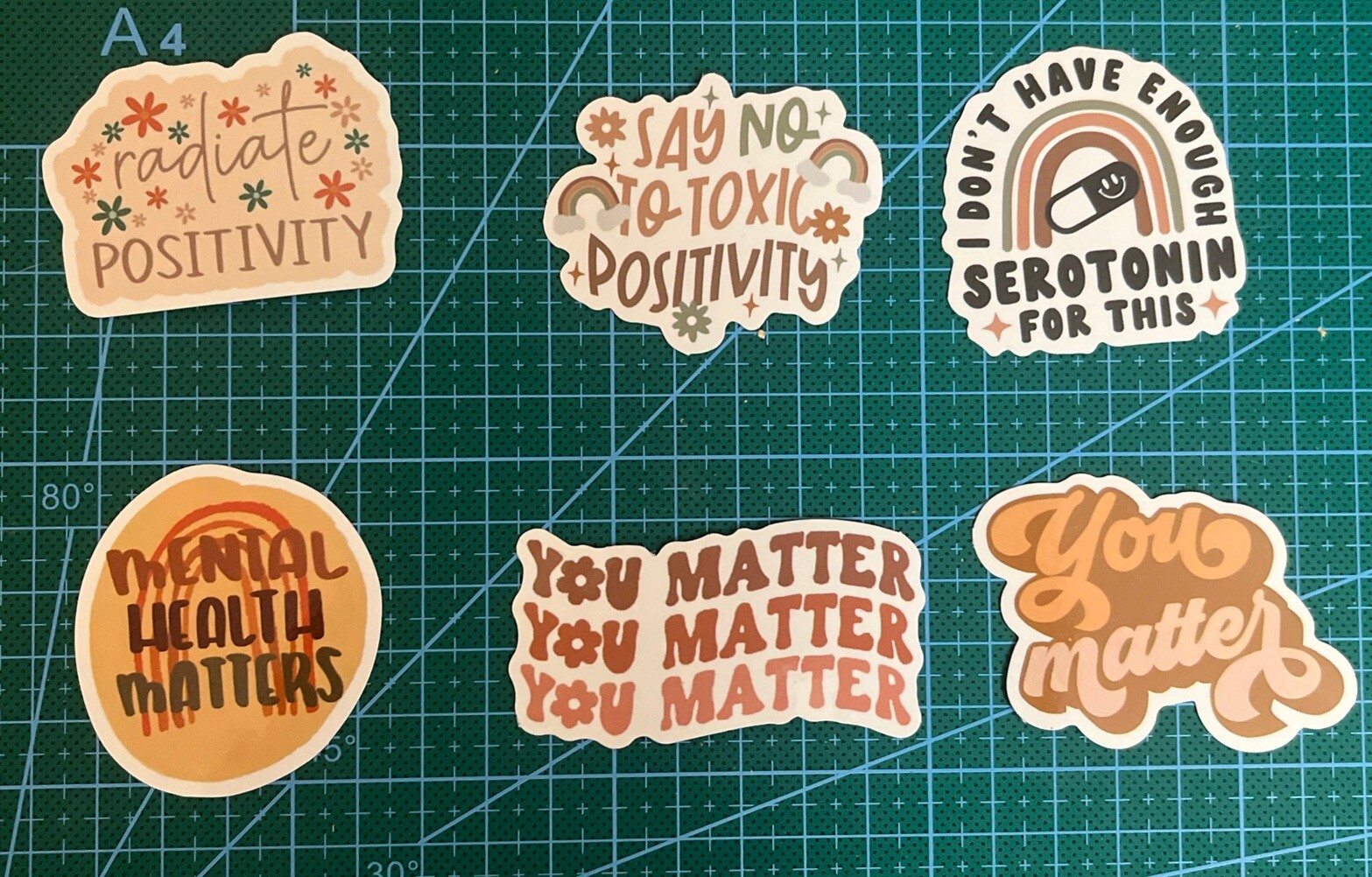 Mental Health Awareness Stickers Decals Lot 6 Random