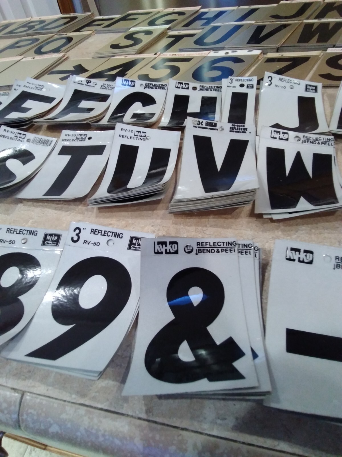 Assorted Vinyl and Metal Self Adhesive Letters & Numbers 3"+ 4" Tall 400+
