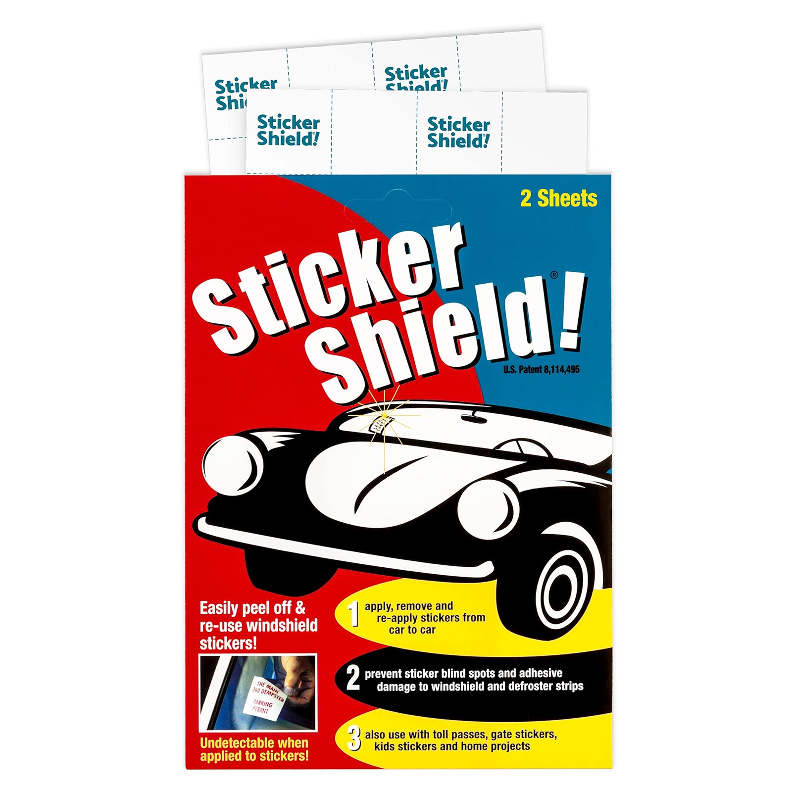 Windshield Sticker Applicator for Easy 1 Pack 2 Sheets Total Transparent New