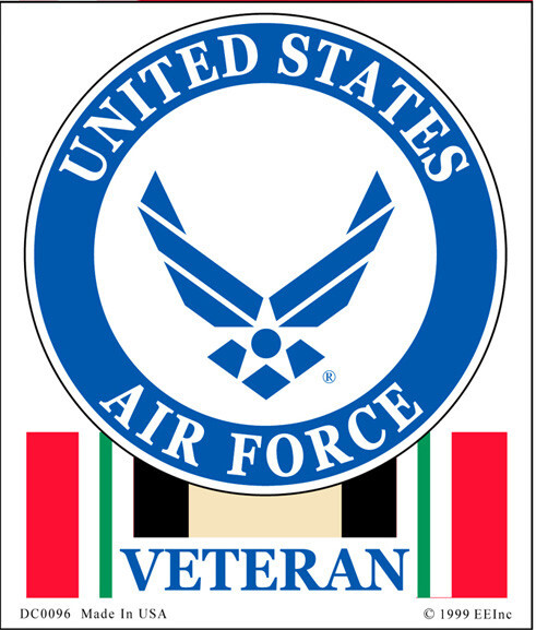 3"X4" VINYL PRESS AND STICK WEATHER RESISTANT USAF IRAQI FREEDOM DECAL