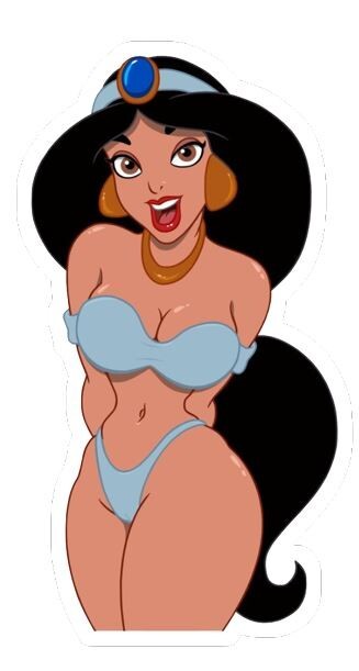Sexy Princess Jasmine Aladdin, Adult Anime, Vinyl Die Cut Sticker