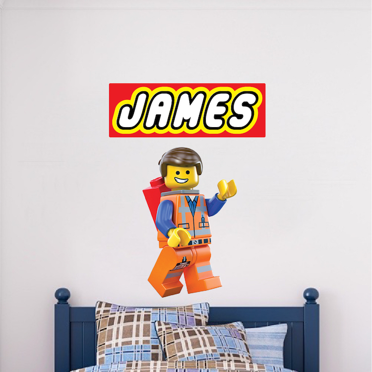 Custom Lego Font Wall Decal Kids Movie Wall Mural Personal Lego Toy Name, e01