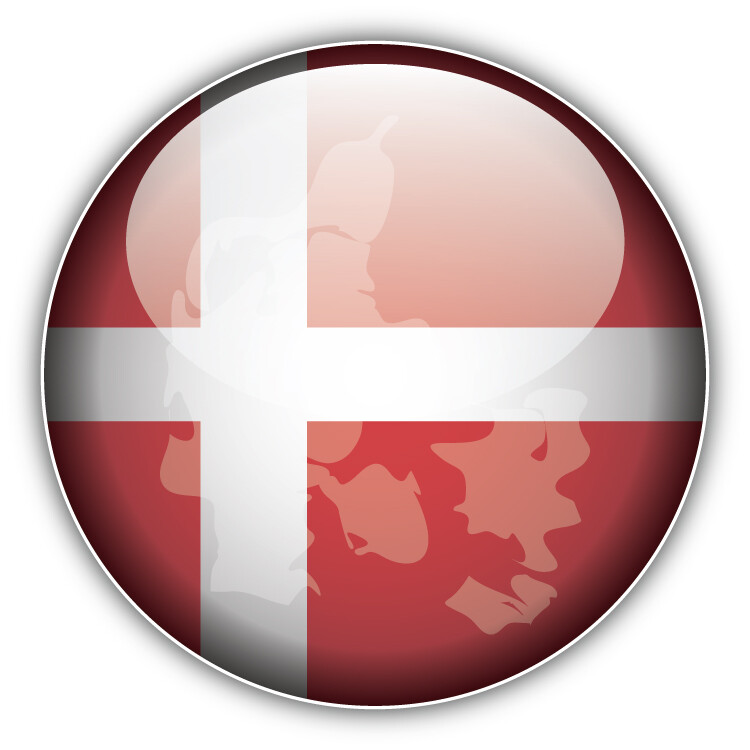 Denmark Map Flag Glossy Label Car Bumper Sticker Decal