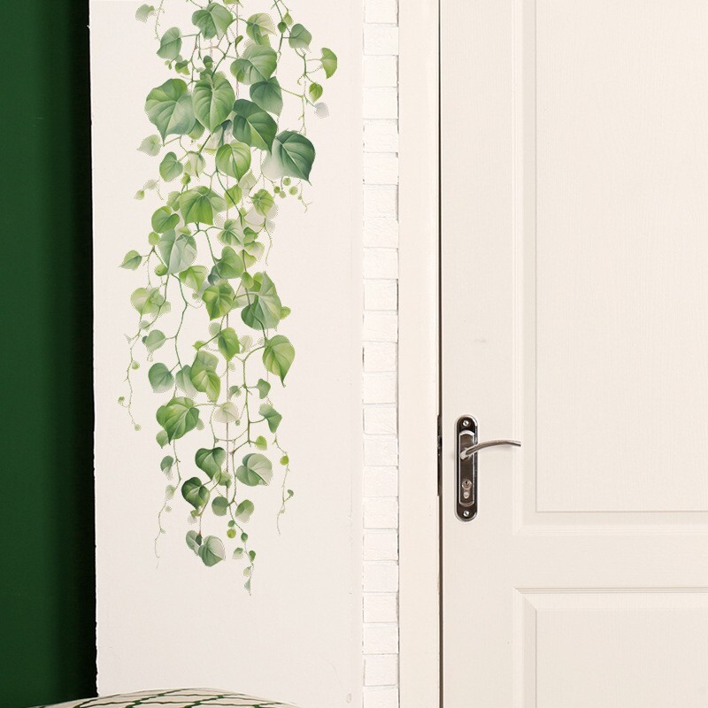 Green Vines Wall Decals Plants Stickers Diy Murals Art Home Background Decor