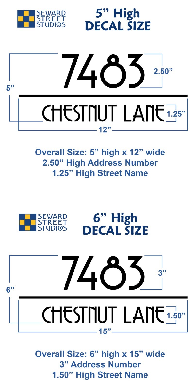 Reflective Address Number & Street Name Decal, Personalized Custom – 1326R-WT