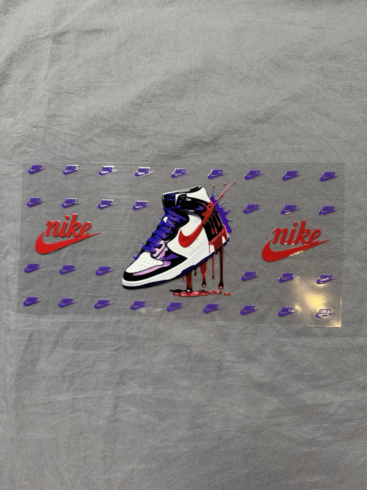 New Purple Nike UV DTF Transfer Sticker Wrap DIY Bottles Cup