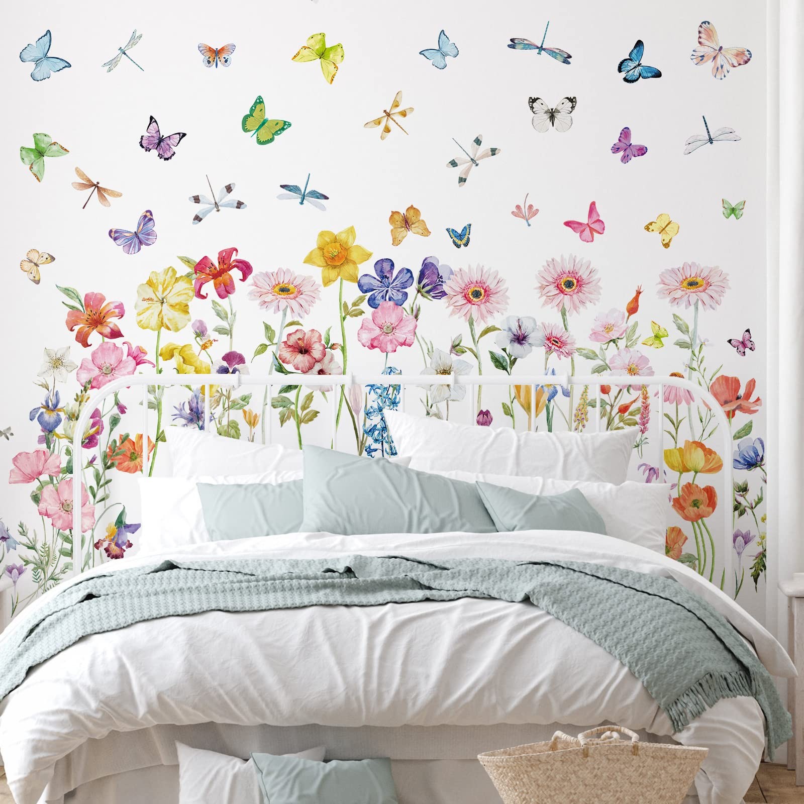 Zonon 6 Pcs Flowers Wall Decals Stickers Vinyl As Shown in the Picture