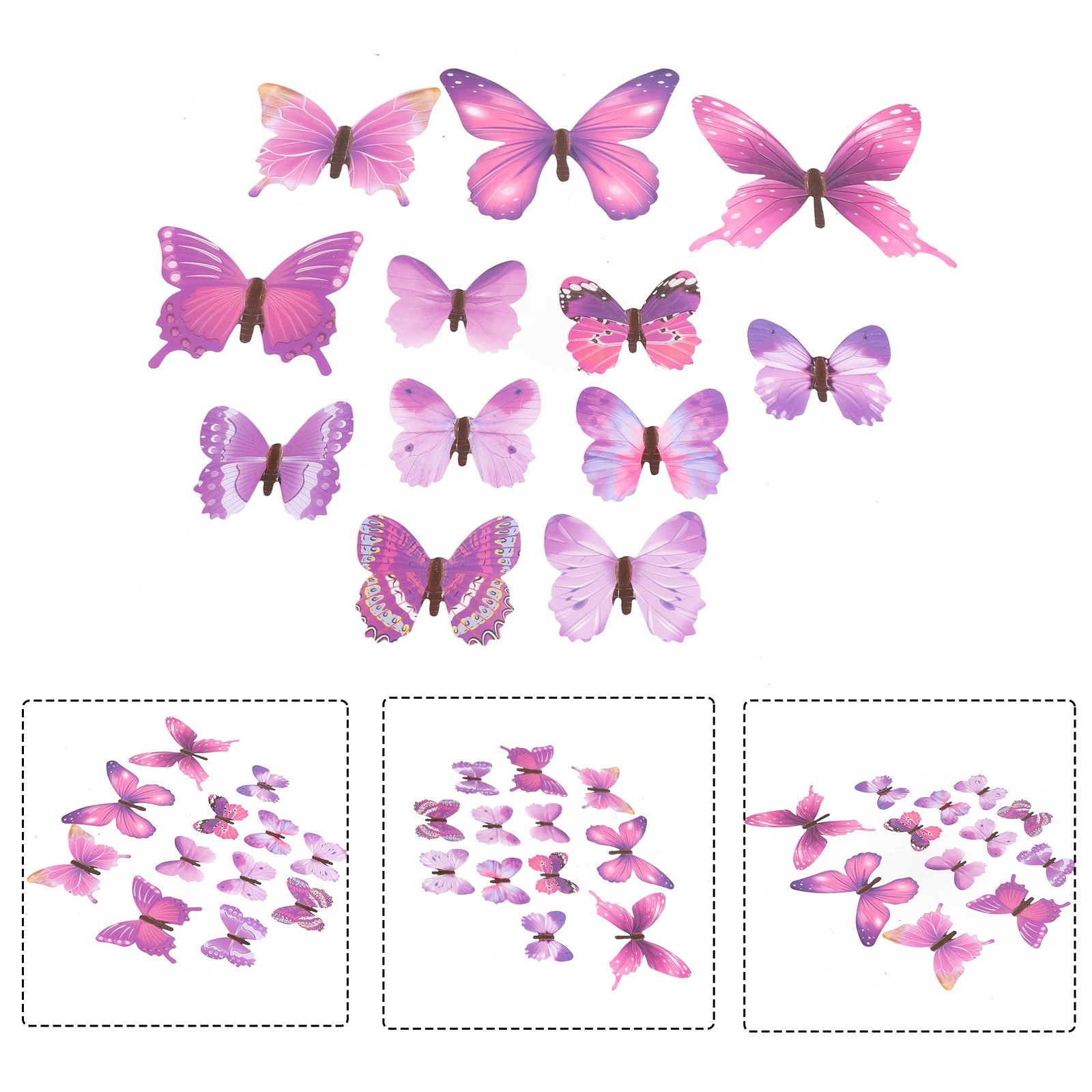 3D Stickers Three-dimensional Luminous Simulation Butterfly Luminous Sticker/PVC