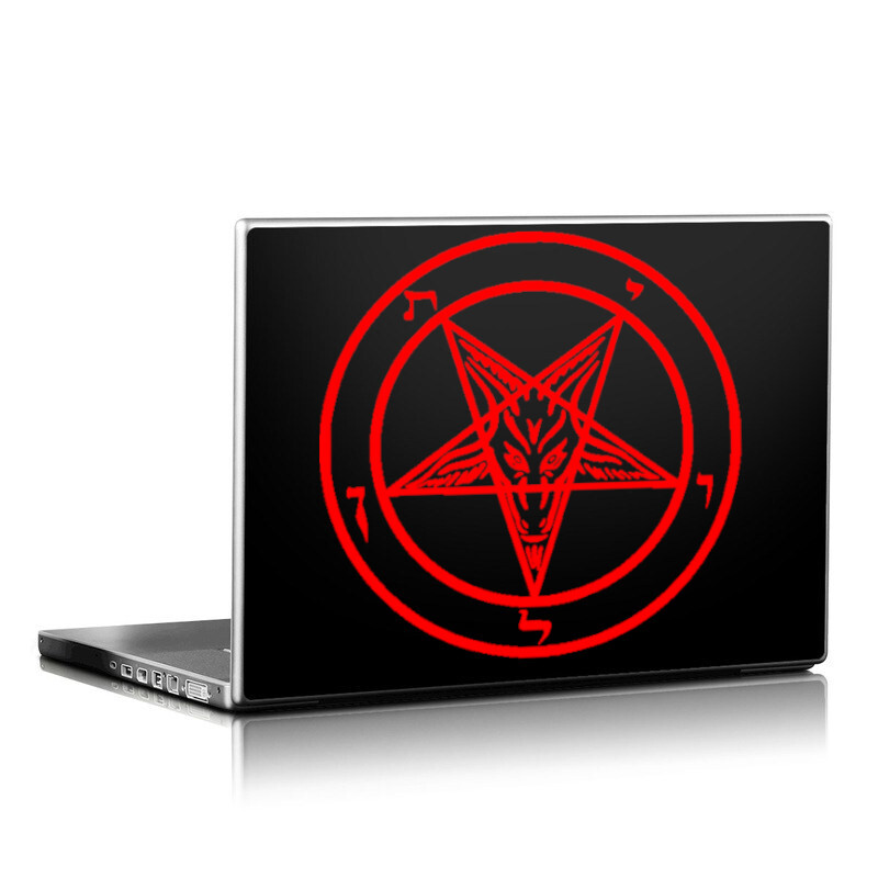 Pentagram Die Cut Vinyl Sticker – Occult Baphomet Car Decal Satanic Satan Skull