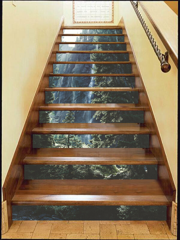 3D Dense Forest 999 Stair Risers Decoration Photo Mural Vinyl Decal Wallpaper