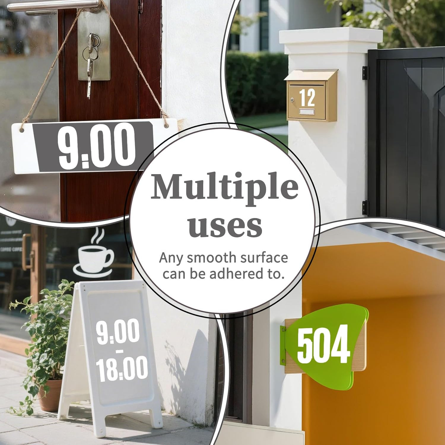 5 Inch Vinyl Number Stickers,Self-Adhesive Large Numbers 0-9 Sticker for Mailbox