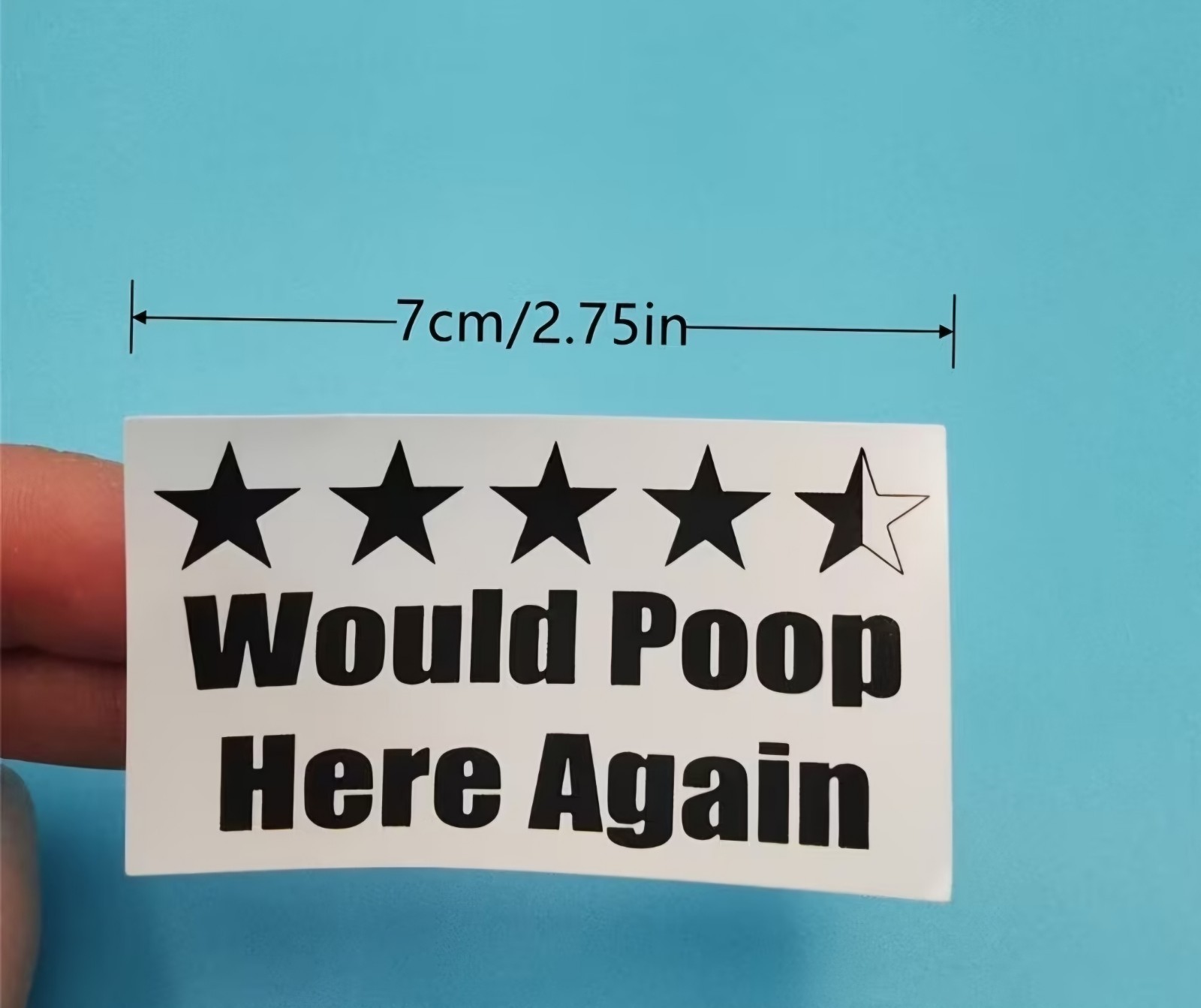 Would Poop Here Again Five 5 stars sticker set 9x decals