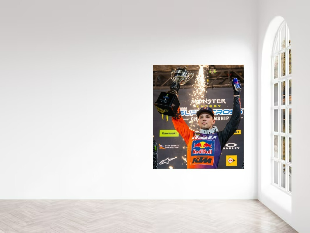 Julien Beaumer Supercross Wall Vinyl Decal First Win Removable Adhesive Backing
