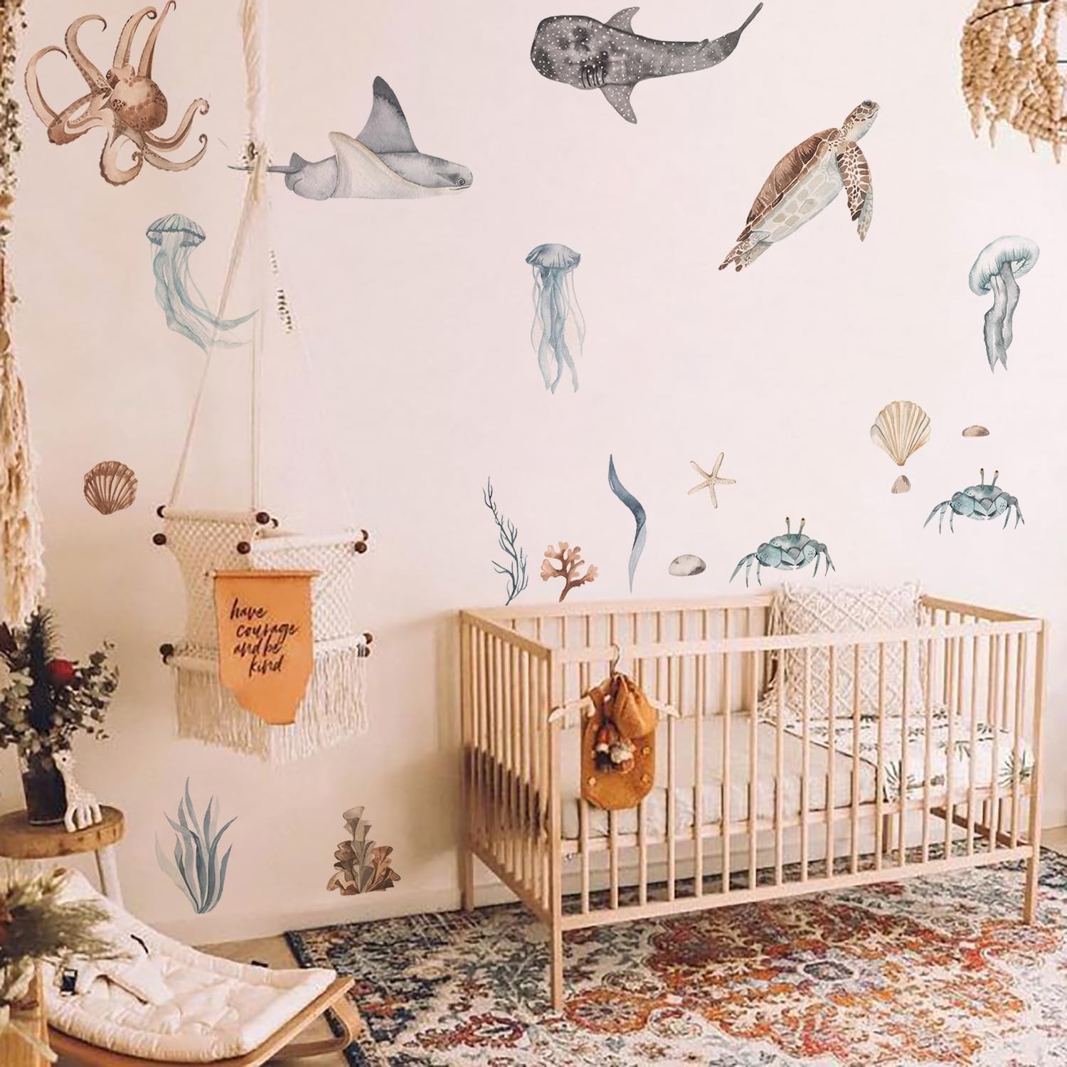Ocean Wall Decals Marine Animal Boys Bedroom Large Stickers Removable Whale Deco
