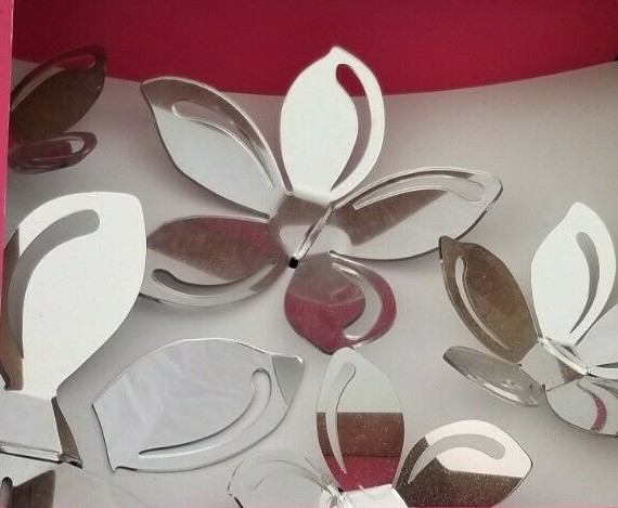 8 pc Xhilaration Mirror Adhesive Wall Decals Decor As Is