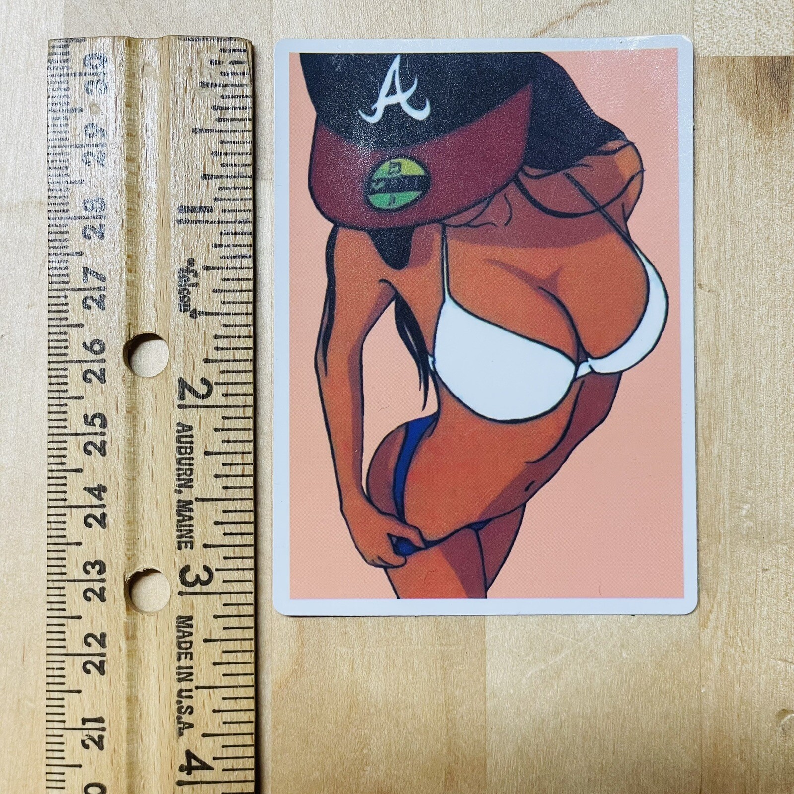 Atlanta Braves Sticker MLB Baseball Pinup Girl 3" x 2.25" High Gloss Vinyl Decal