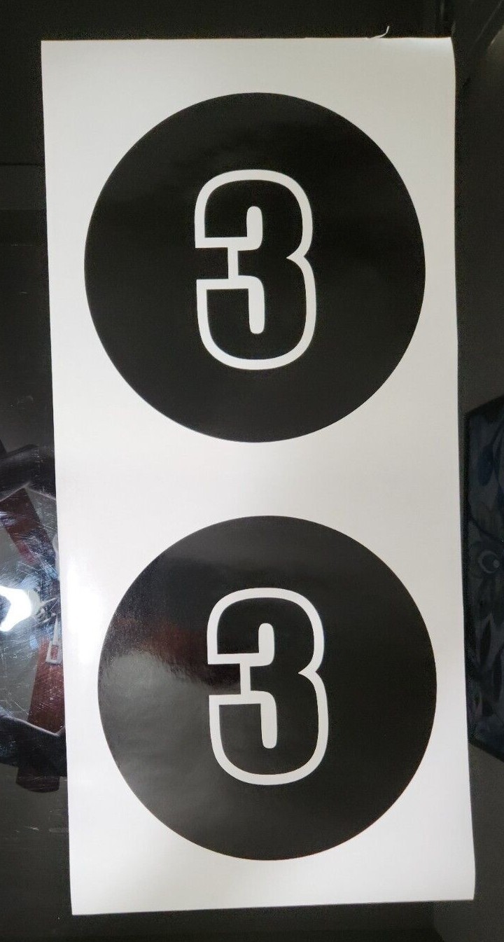 2 pack Racing Car numbers circle door custom number rally sport die-cut decal V4