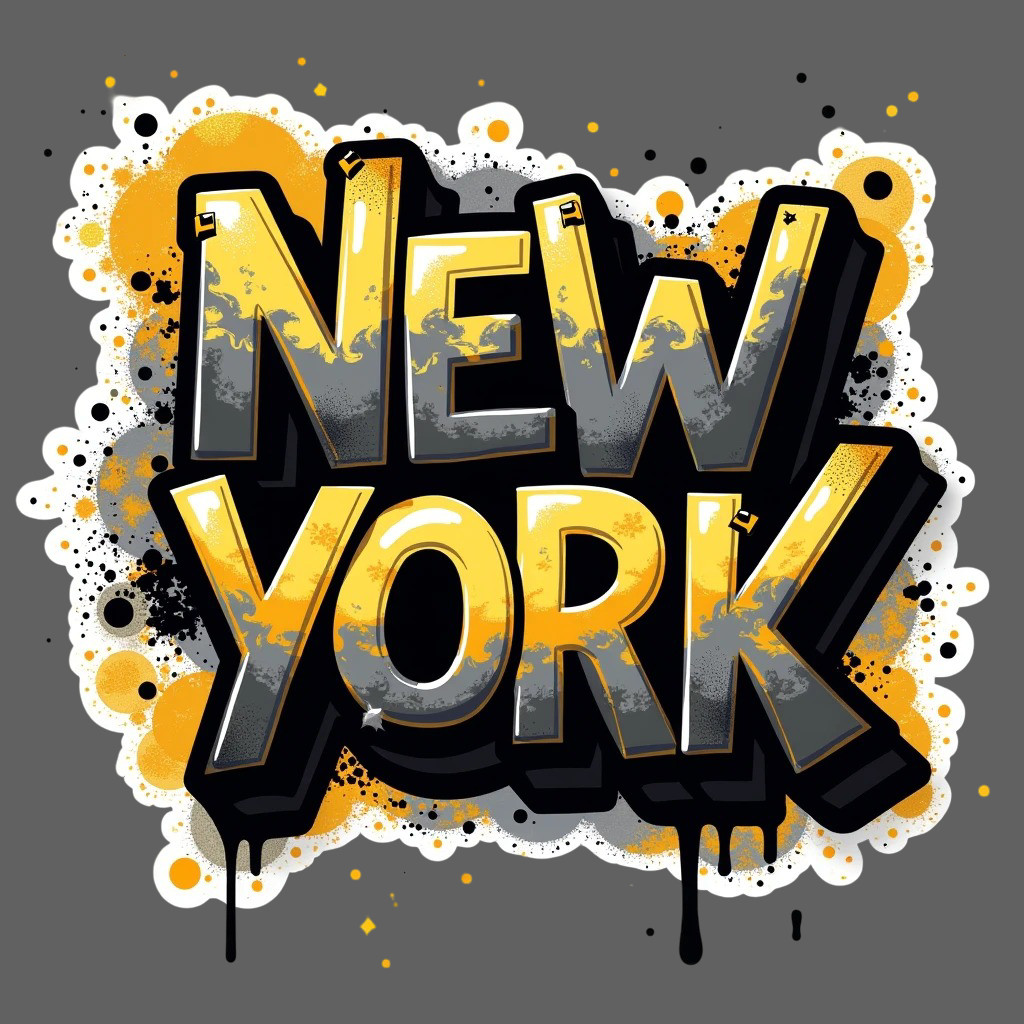 New York Sticker Vinyl Decal Graffiti Style Urban Street Art NYC Travel