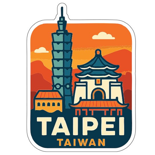 Taipei Taiwan Sticker Decal Vinyl Die-Cut City Skyline Landmark Design