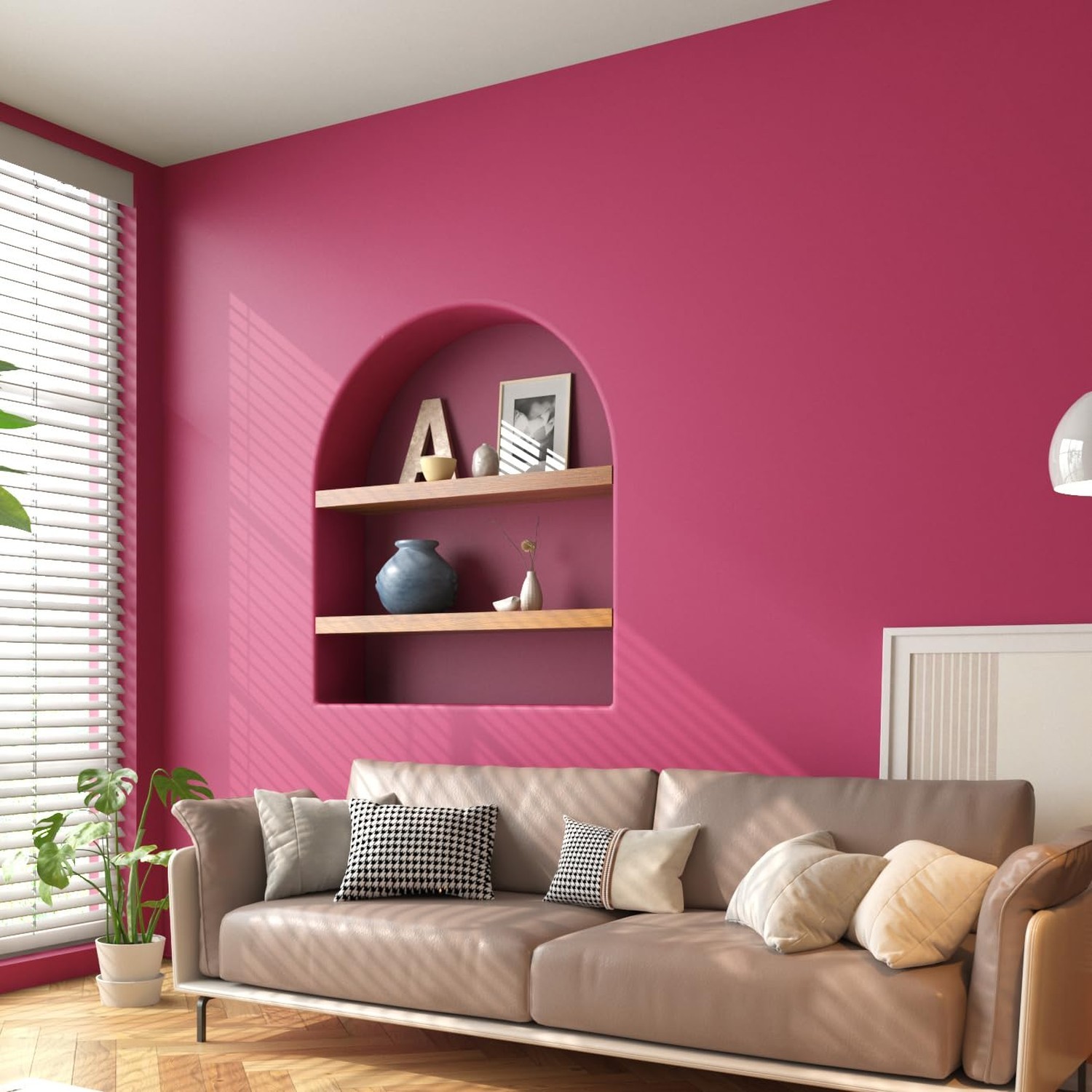 Hot Pink Wallpaper Peel and Stick Matte Solid Pink Contact Paper for Walls Ca…