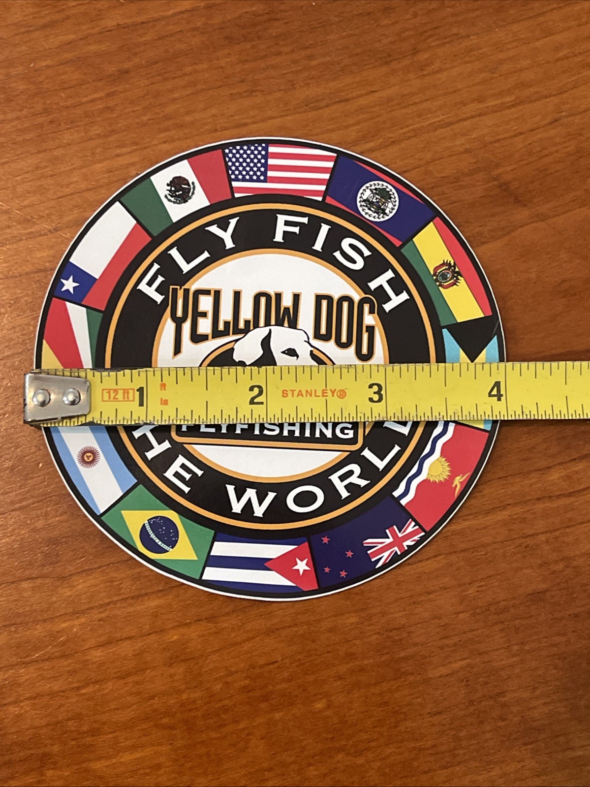 Original Yellow Dog Fly Fishing The World Sticker Decal Flags 4”