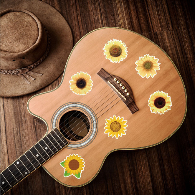 50Pcs Stickers Yellow Sunflower Laptop Luggage Phone Car Graffiti Fridge Vinyl