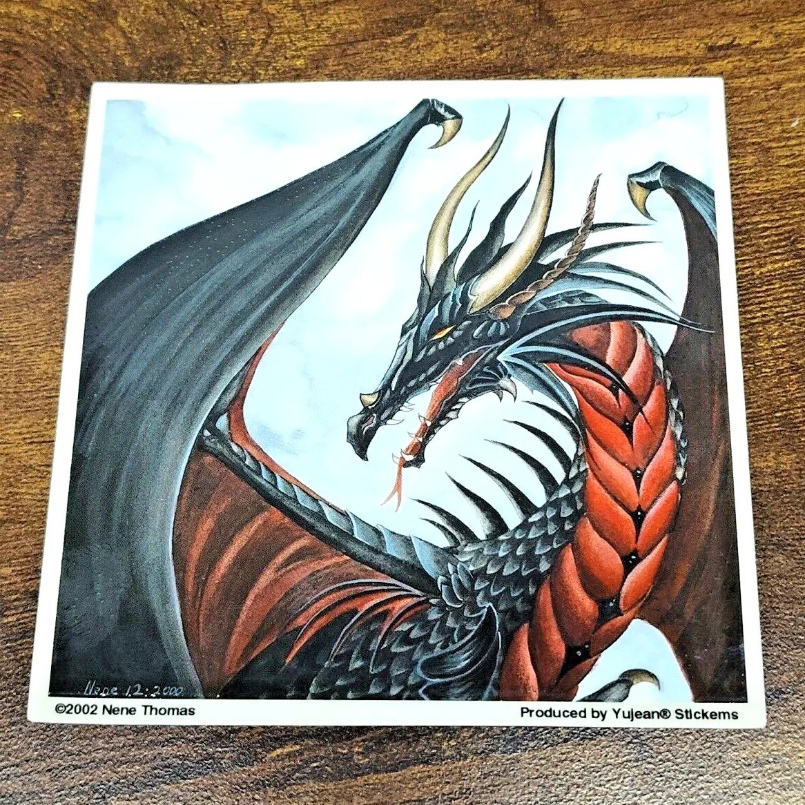 Yujean Stickems FIRE HEART DRAGON, ©2002 Nene Thomas Sticker Decal