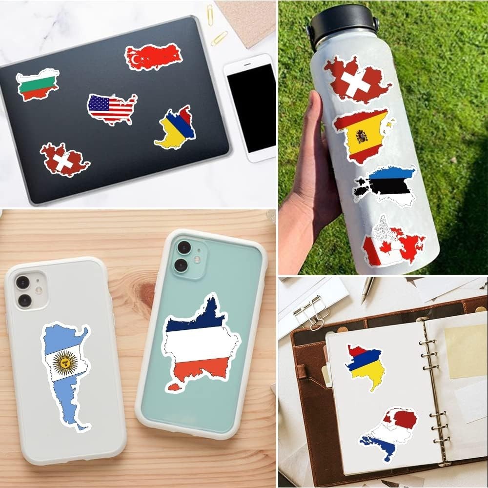 Colorful 50-Piece World Flag Stickers – Perfect for Gifts & Classroom Rewards