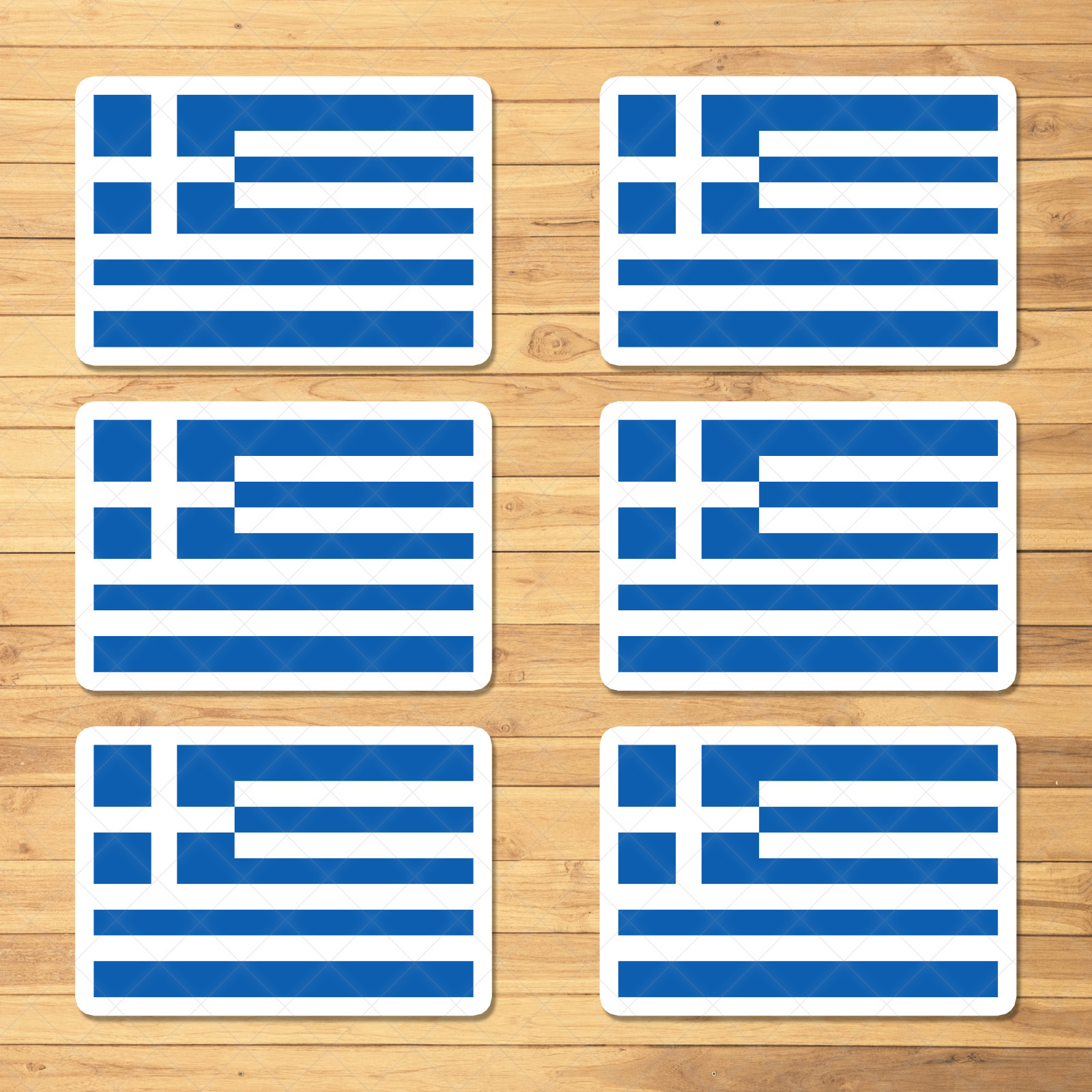 Greek Flag Sticker Pack – 6 Pack Decals for Cars, Laptops, Windows – Greece Flag