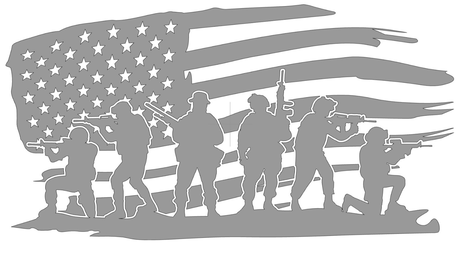 Battle Flag Silhouette Vinyl Decal Patriotic Sticker Truck Cooler Gun Safe Windo