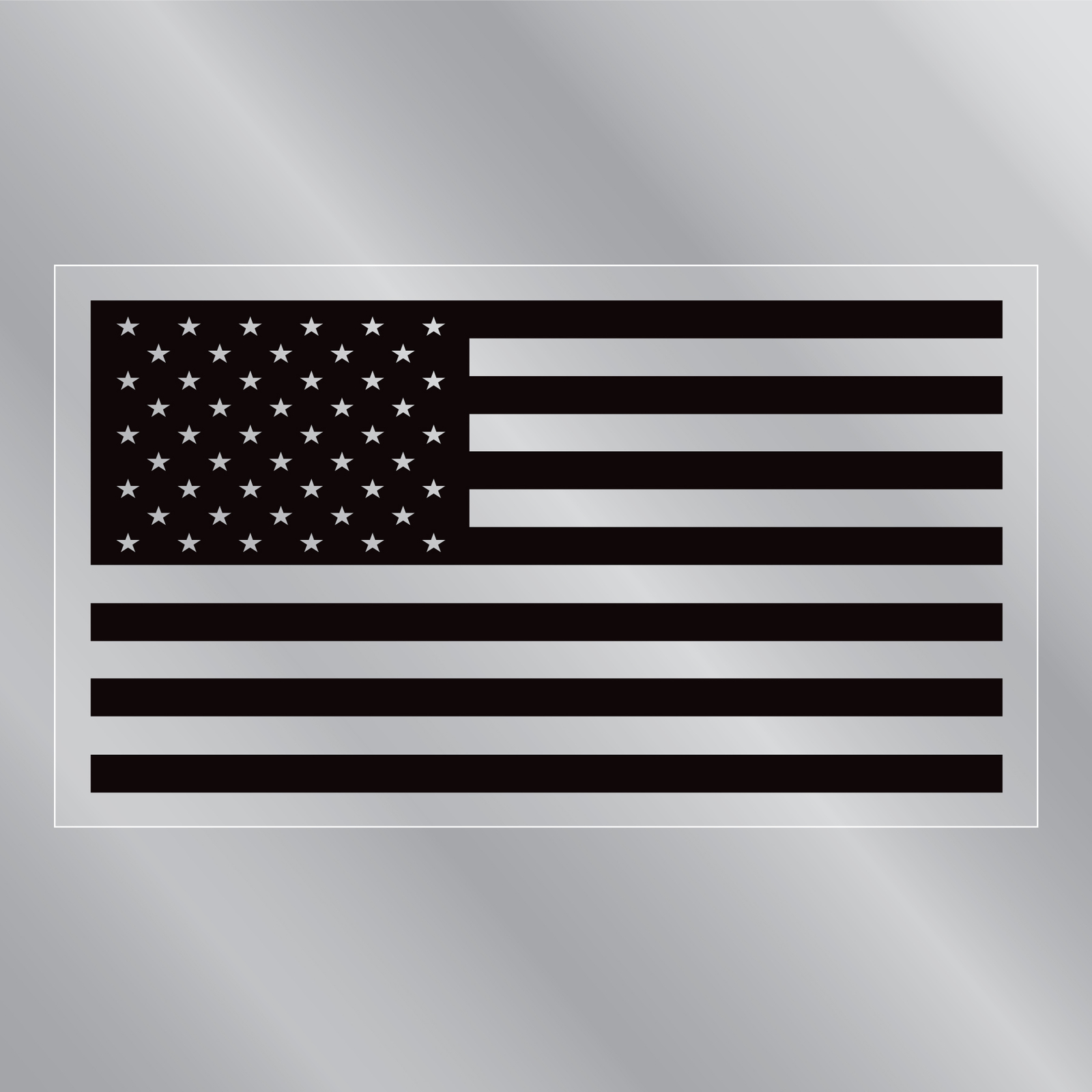 Black American Flag Rectangle Front Static Cling
