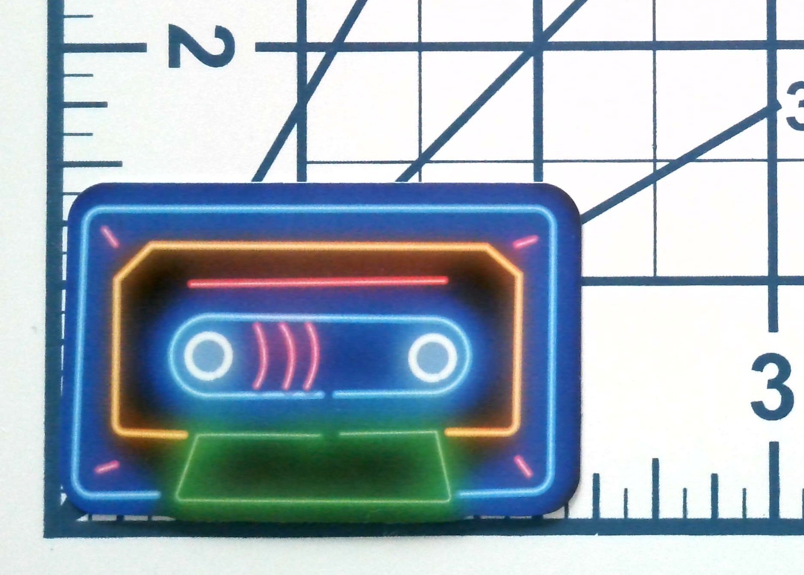 Neon Cassette Tape Vinyl Sticker Retro Music Decal Synthwave Glow Aesthetic