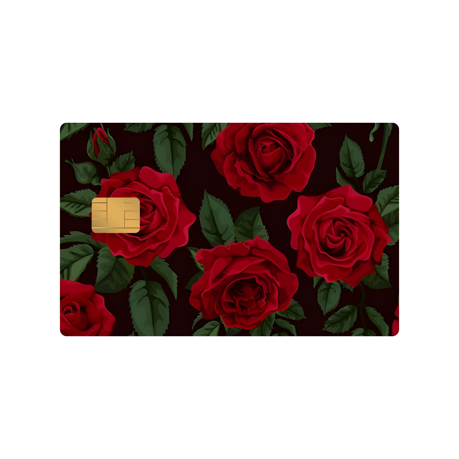 2-Pack Red Roses Floral Credit Card Skin | Romantic Flower Debit Card Decal Wrap