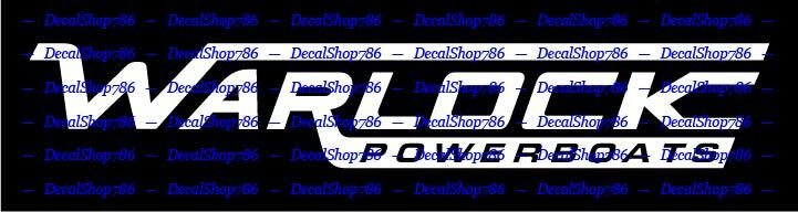 Warlock Boats II – Outdoor Sports – Vinyl Die-Cut Peel N' Stick Decals/Stickers