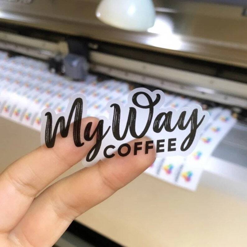 50 Custom Vinyl Label Personalized Labels Logo Stickers Coffee Bottle Sticker